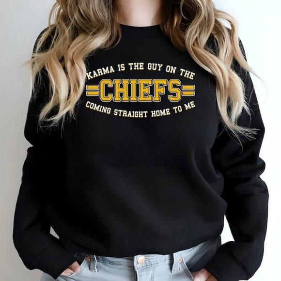 Lovebandtee Other - Karma Is The Guy On The Chiefs, Kansas City Chiefs Sweatshirt, Football Sweater